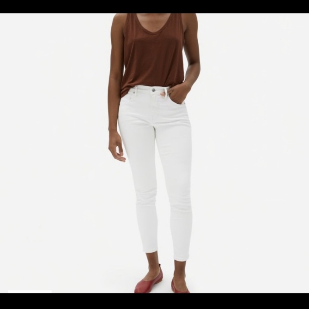 Final Sale- Everlane Mid-rise skinny white jeans